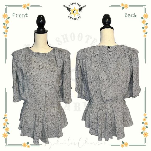 Vintage Ladies Garment Union Made Blouse Women's Large Geometric Circles Print - Picture 1 of 6